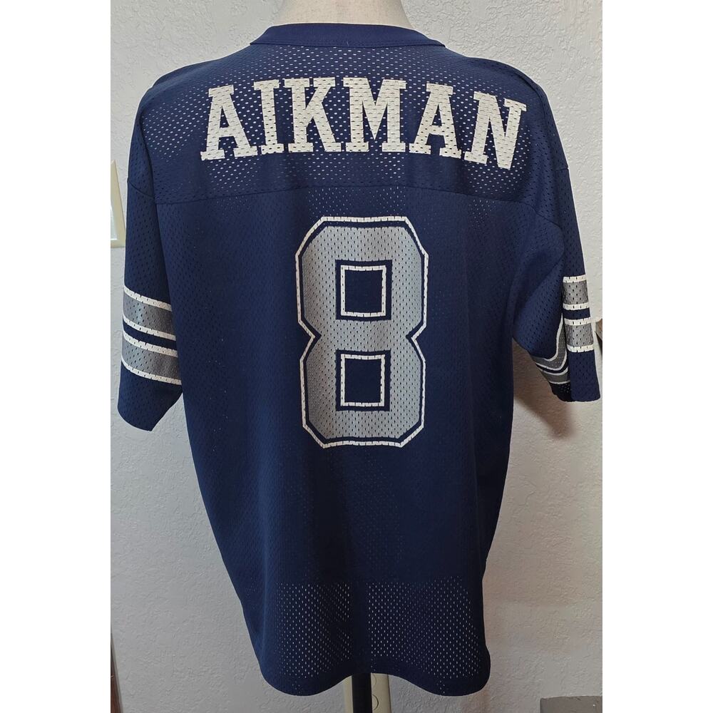 Vintage 90s Troy Aikman Cowboys Logo 7 Jersey USA Mens L 46-48 NFL